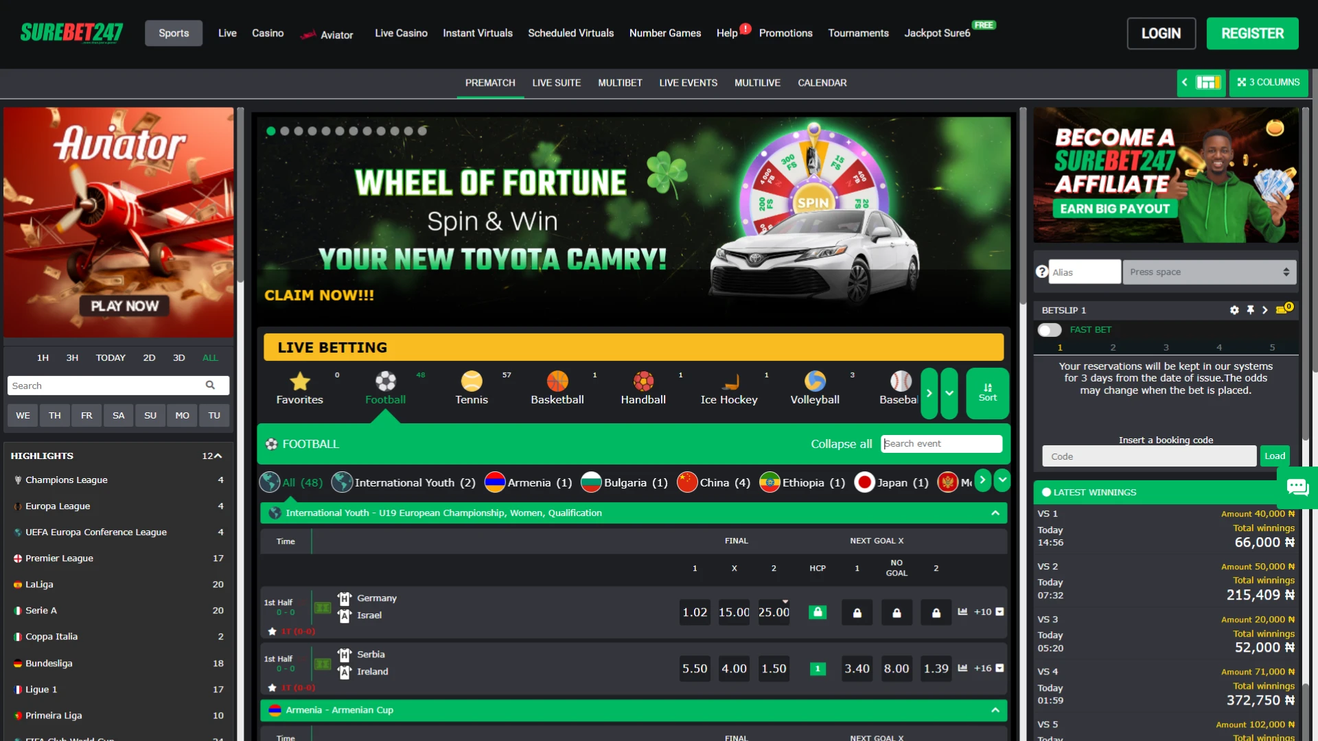 Place bets on your favorite sports at Surebet247.