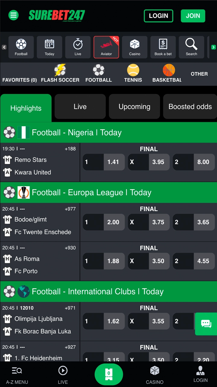 Open the Surebet247 website using Safari on your device.