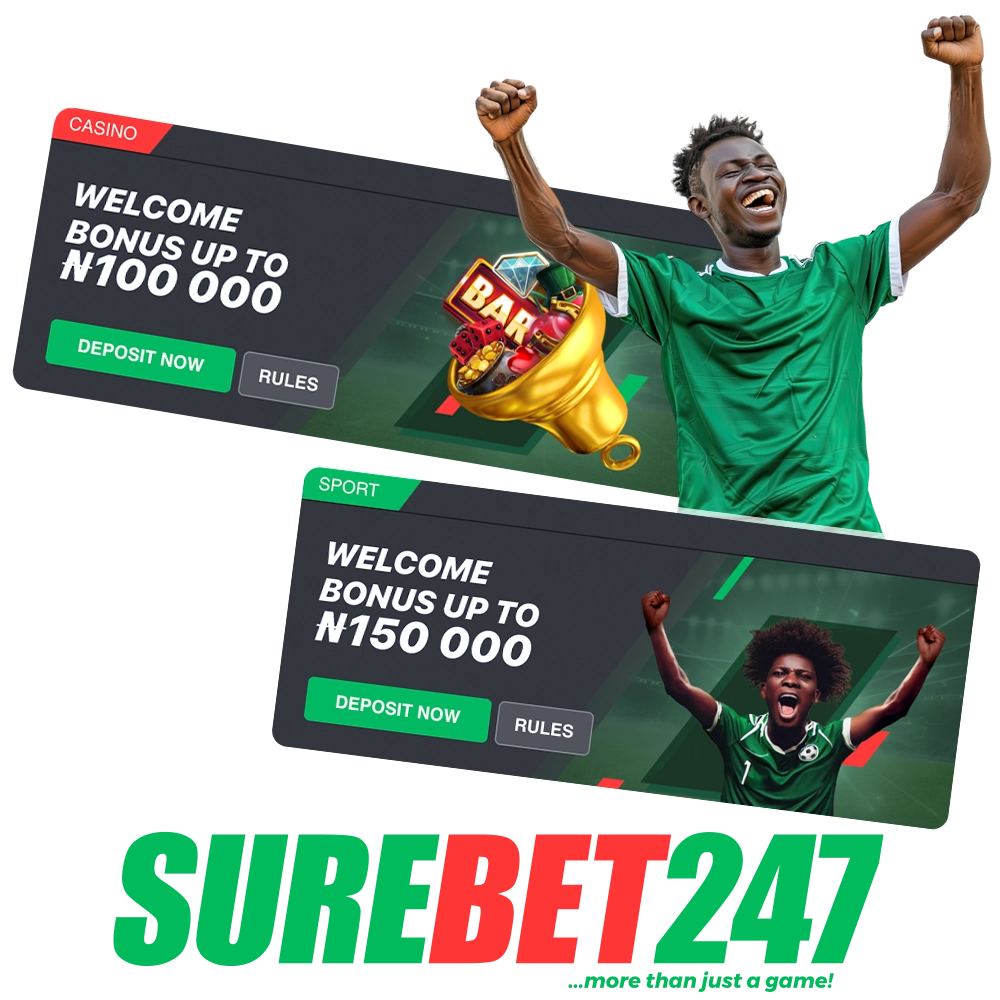 Surebet247 bonuses for your bets are already waiting for you.