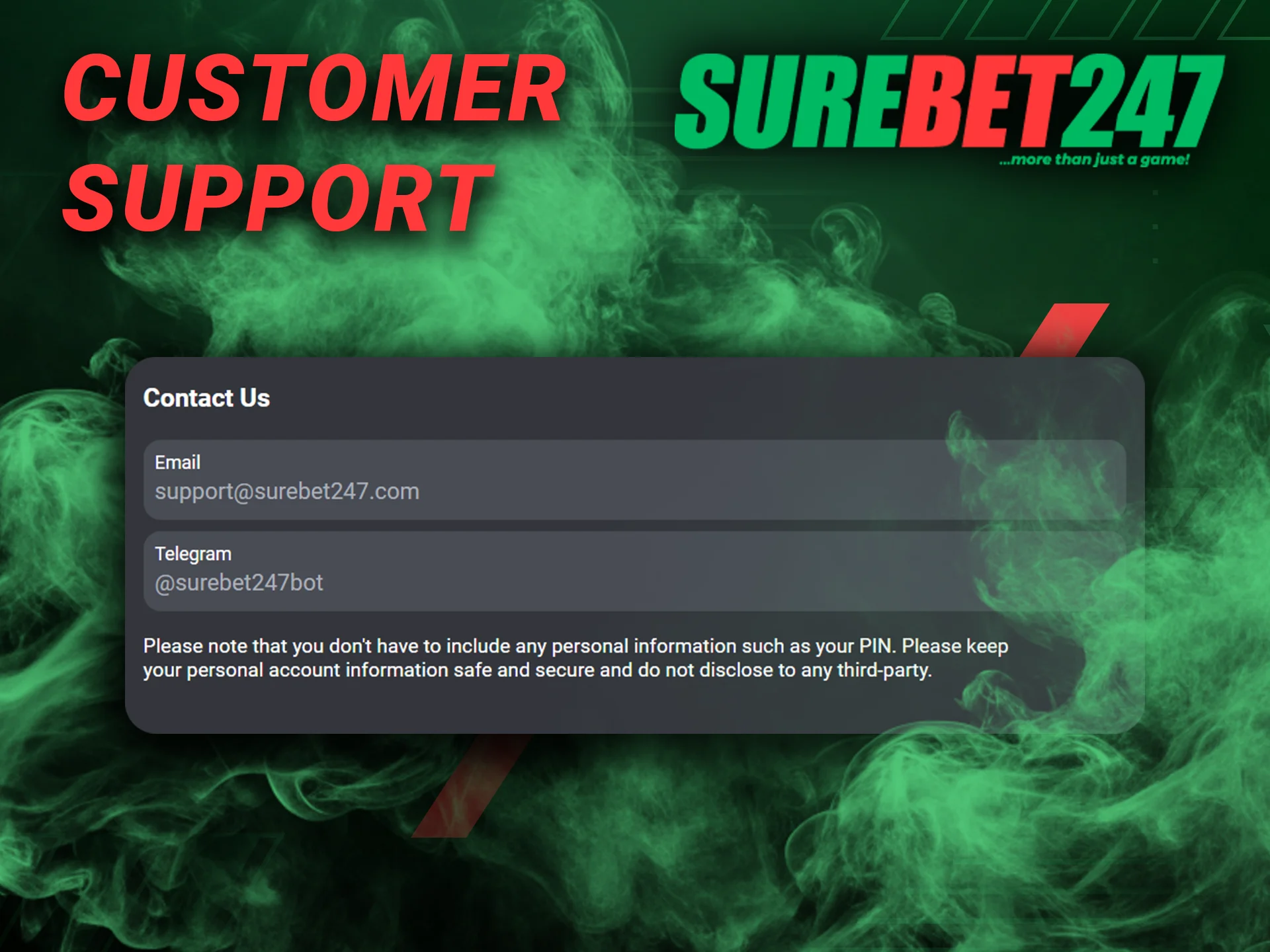 How to contact Surebet247 support.