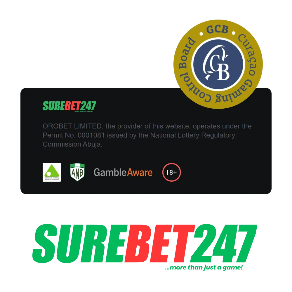 Surebet247 operates in Nigeria under an official gambling license.